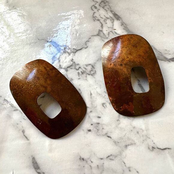 Vintage metal earrings - Picture 3 of 8